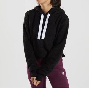 Gymshark Borg Sherpa Fuzzy Fleece Cropped Hoodie